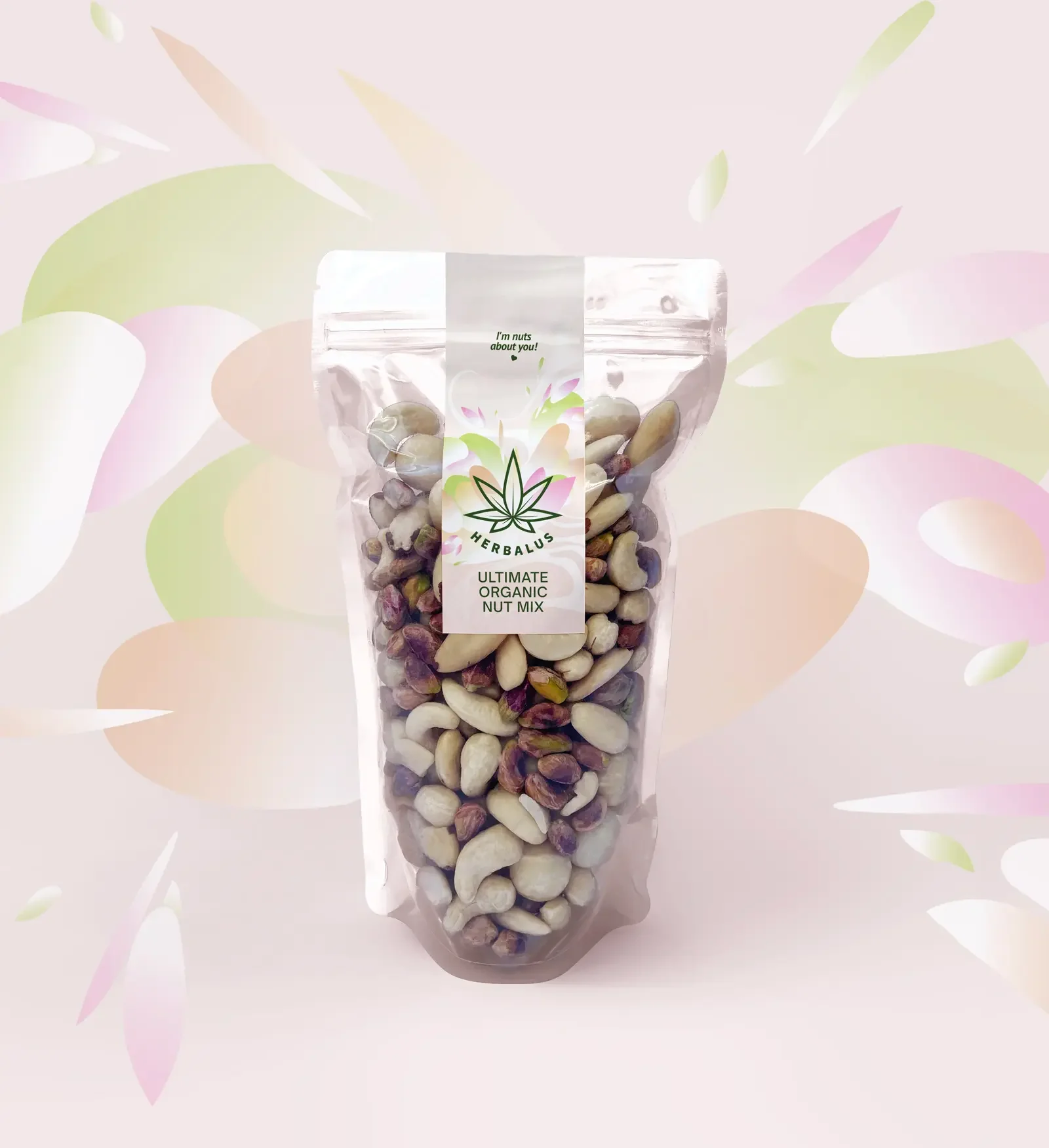 Herbalus Organic - ULTIMATE NUT MIX - raw & natural - kešu, pistácie, mandle, makadamové a para orechy