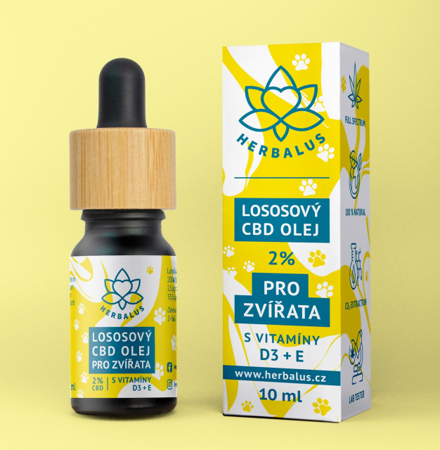 Lososový CBD olej 2% pre zvieratá - s vitamínmi E+D3