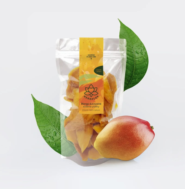 Herbalus Organic - MANGO EXCLUSIVE - sušené plátky, nesířené a bez přidaného cukru