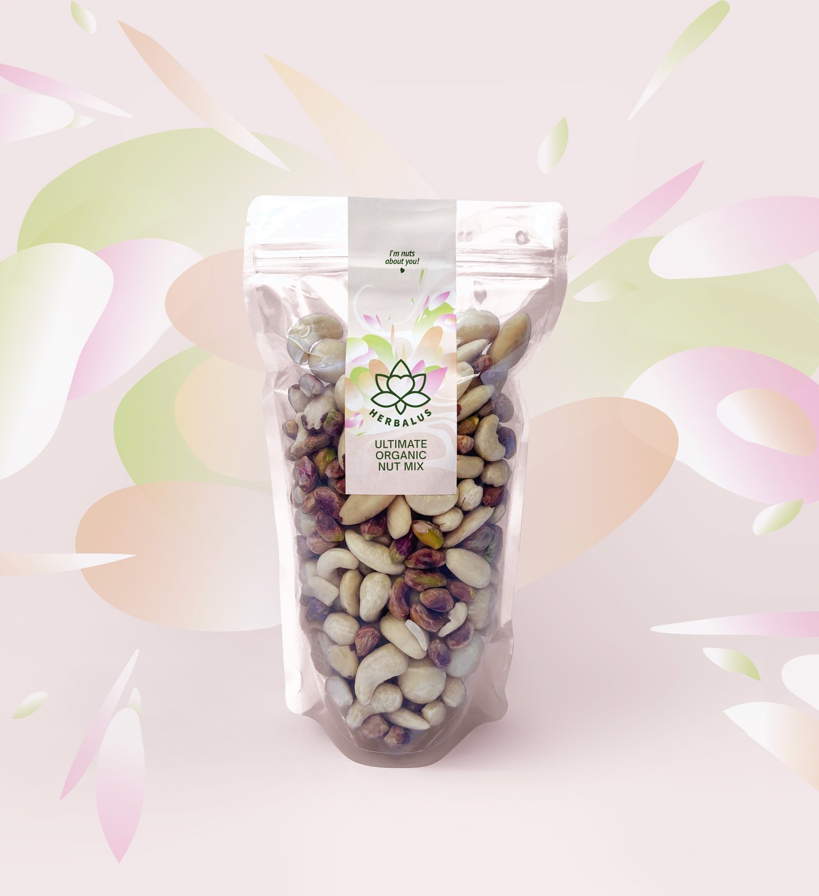 Herbalus Organic - ULTIMATE NUT MIX - raw & natural - kešu, pistácie, mandle, makadamové a para ořechy