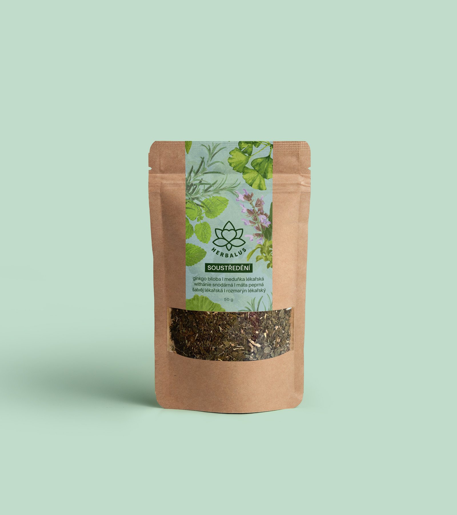 Herbalus Organic - SOUSTŘEDĚNÍ - bylinná směs, 50 g 