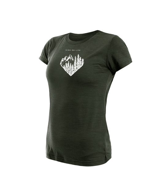 Merino Air dámské triko – High on life – LIMITOVANÁ EDICE – Herbalus & Sensor