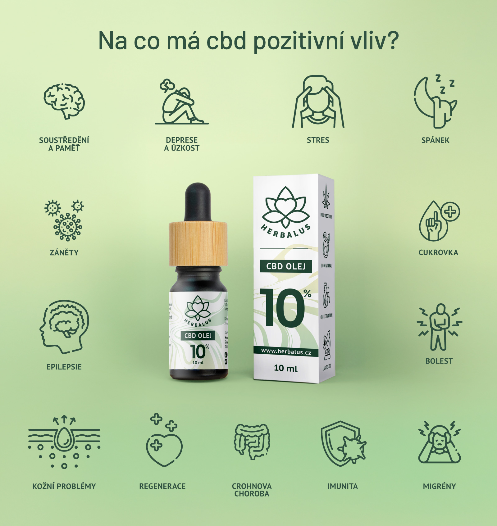 CBD olej 10% benefity
